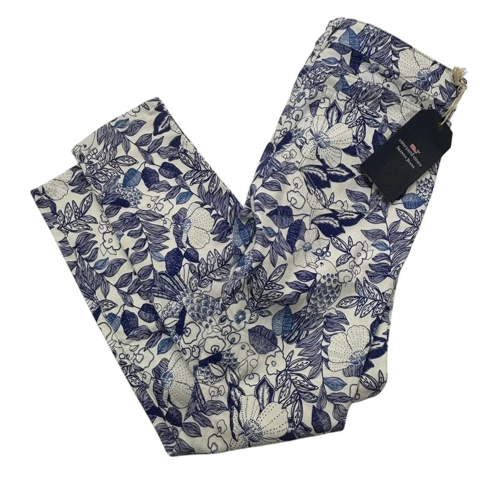Vineyard Vines Womens Size 6 Skinny Jeans White Cap Cordia Floral Print New NWT‎ - Picture 6 of 16